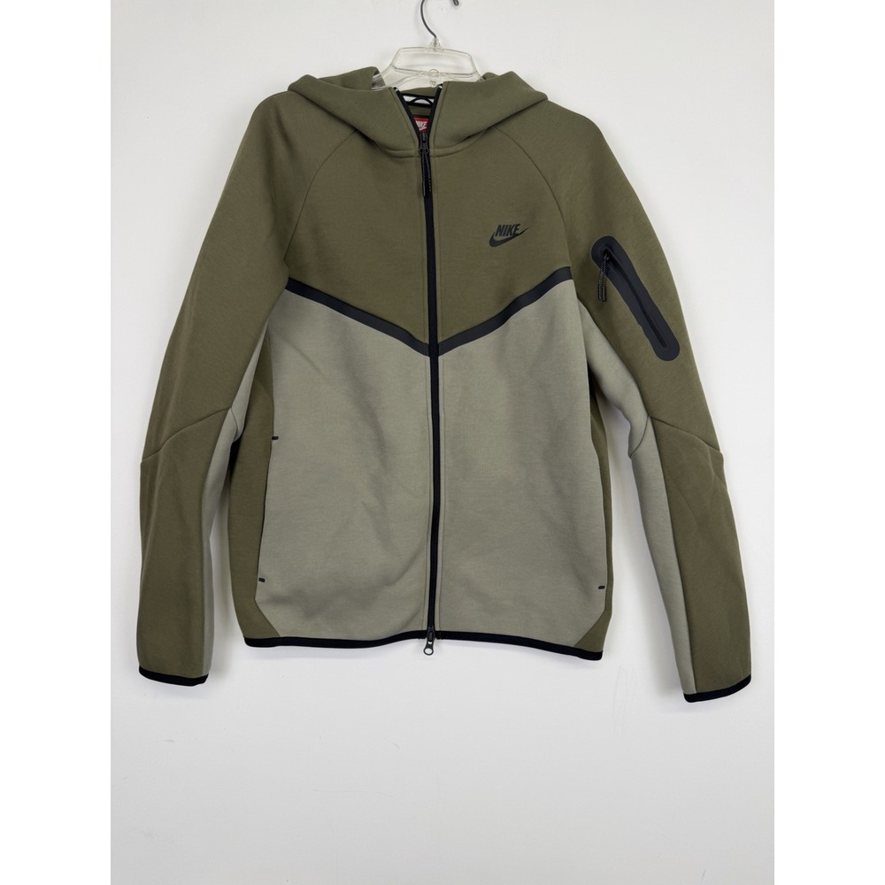Nike Jacket Mens mediumGreen Tech Fleece Hooded Full Zip  Pocket
